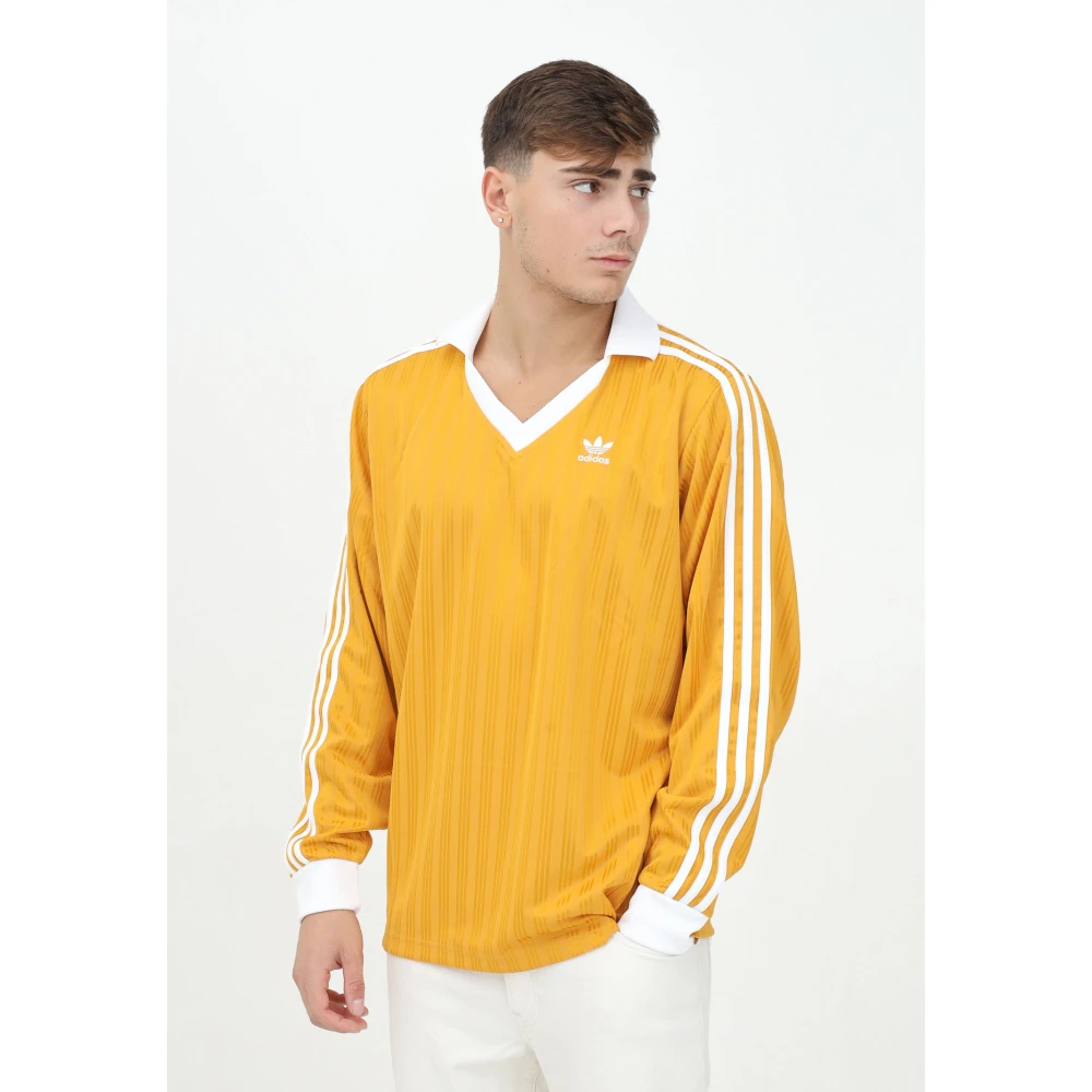 adidas Originals Kleurrijk Langarm Voetbal T-shirt Yellow Heren