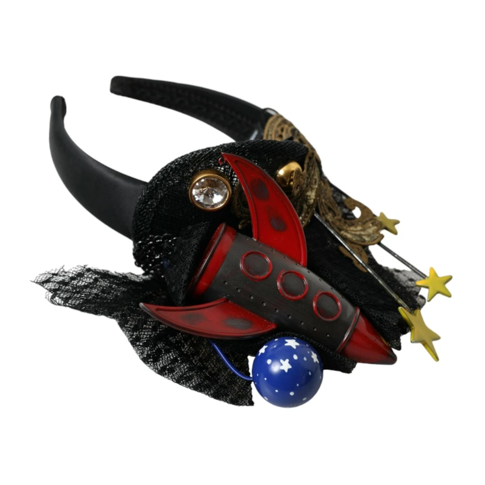 Dolce & Gabbana Women's Black Rocketship Crystal Headband With Star Motif - Accessories - One Size - Accessories