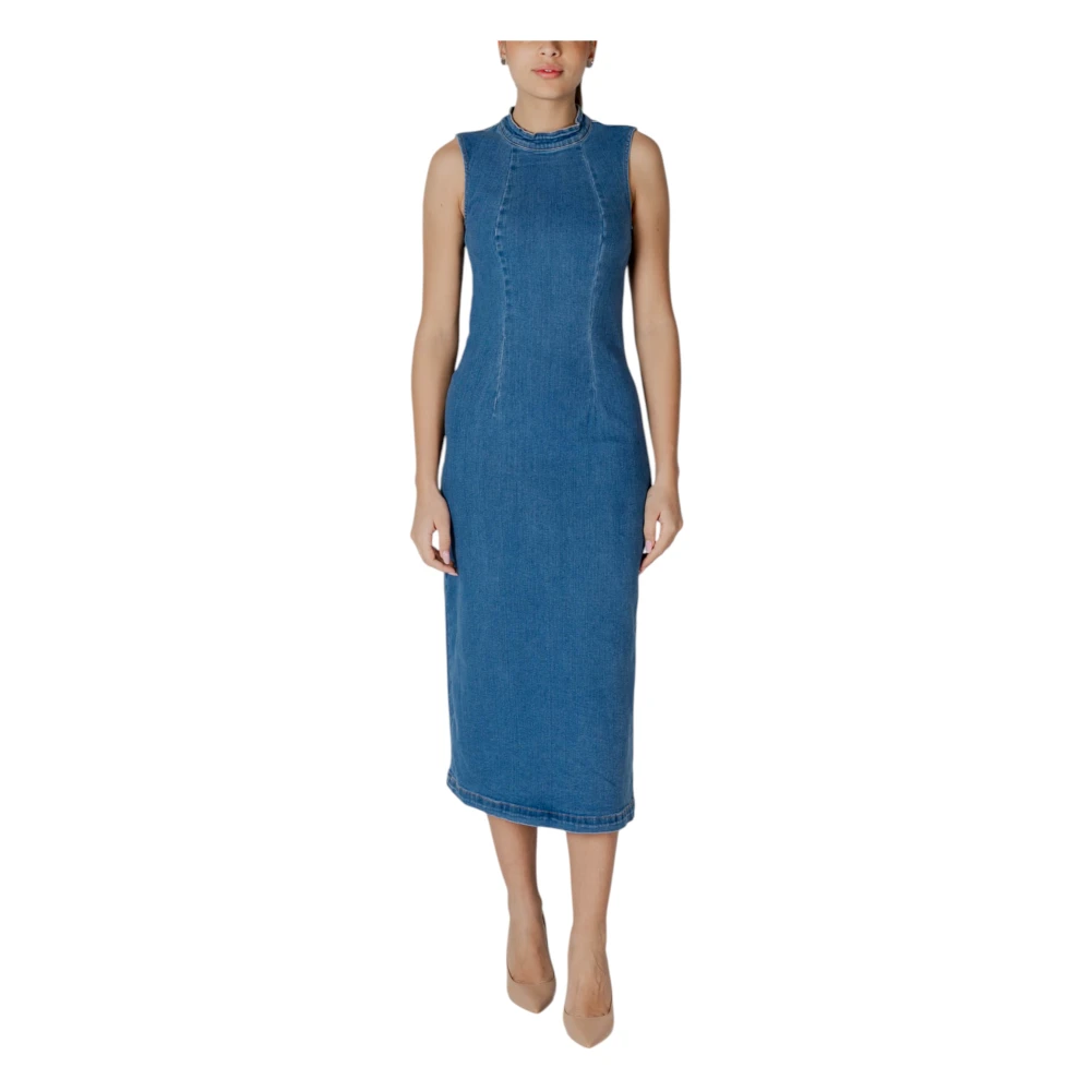 Vila Lange Jurken Collectie in Diverse Stoffen Blue Dames