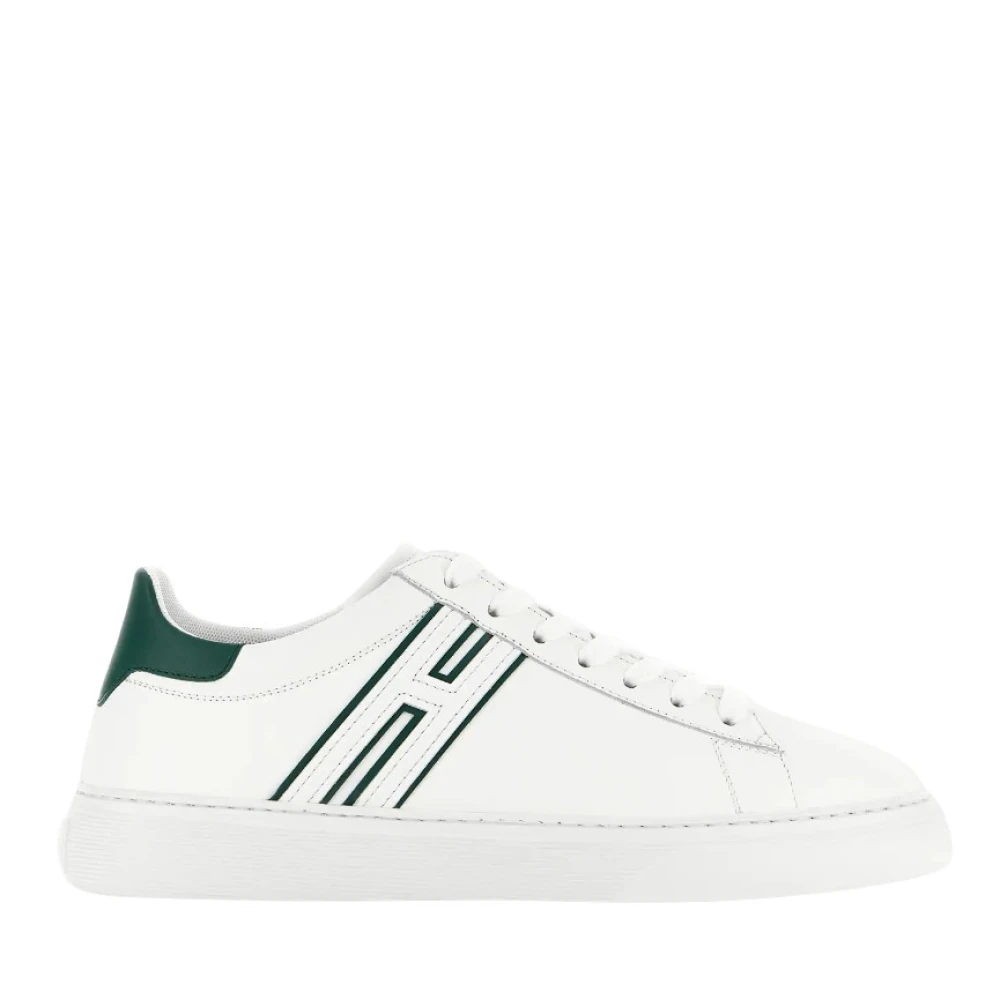 Hogan Men's Green Leather Sneakers With Side Logo