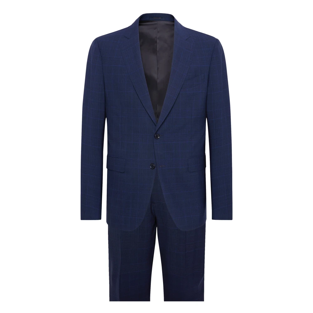 Boggi Milano Prince of Wales Ruit Pak Blue Heren
