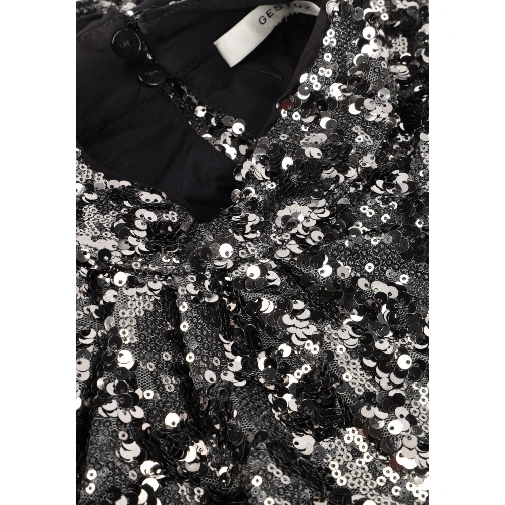 Gestuz Zwarte Pailletten Blouse voor Vrouwen Black Dames
