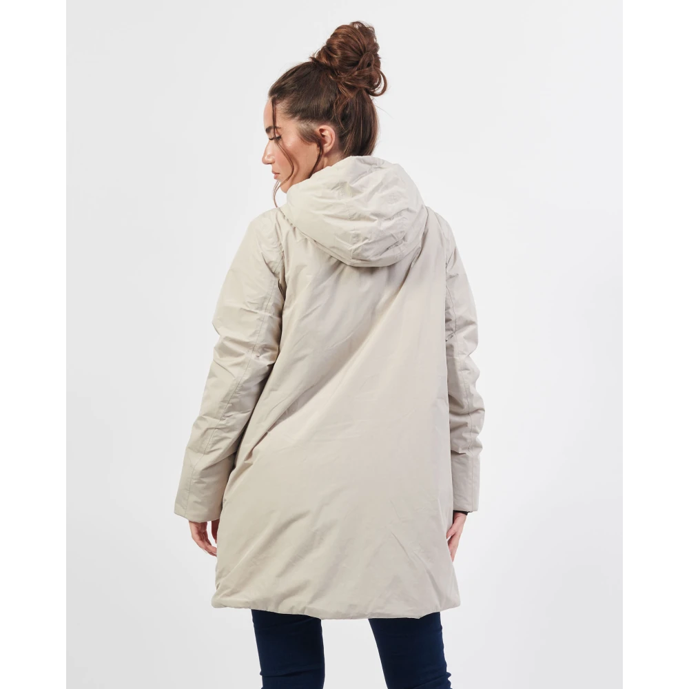 K-way Beige Slim-Fit Halflange Jas Beige Dames