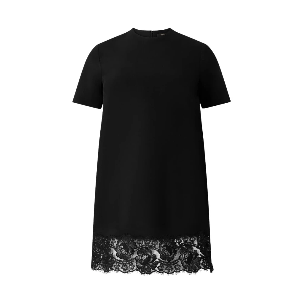 Roberto Cavalli Lace Hem Mini Dress Half Sleeves - Female - Short Dresses - Black - L - Dresses