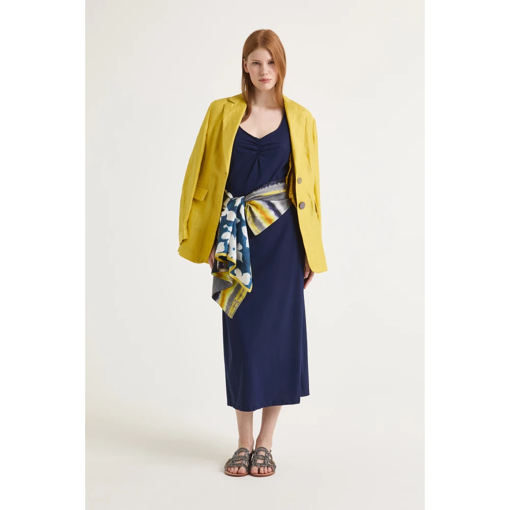 Maliparmi Zachte Jersey Jurk Blue Dames