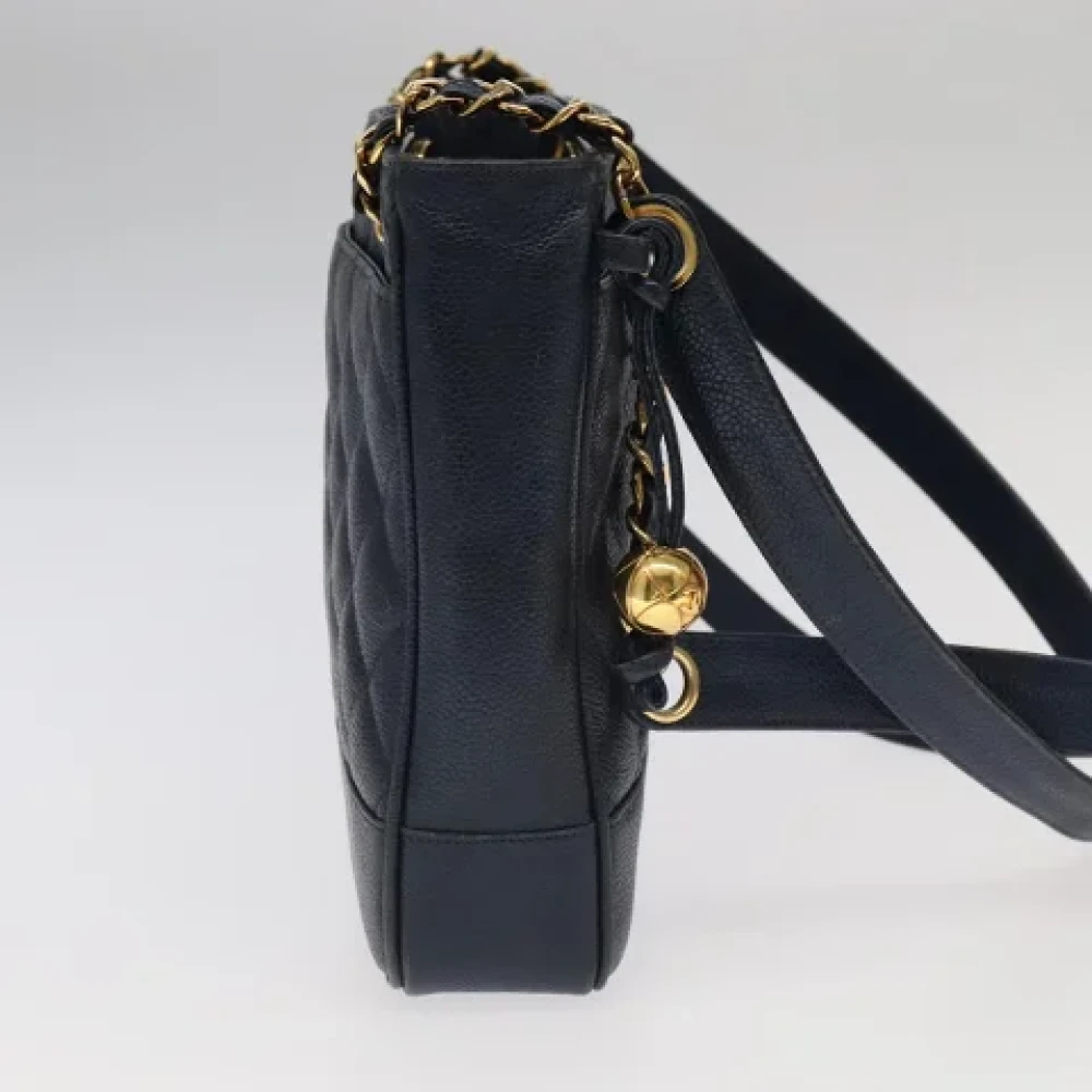 Chanel Vintage Pre-owned Leather chanel-bags Blue Dames
