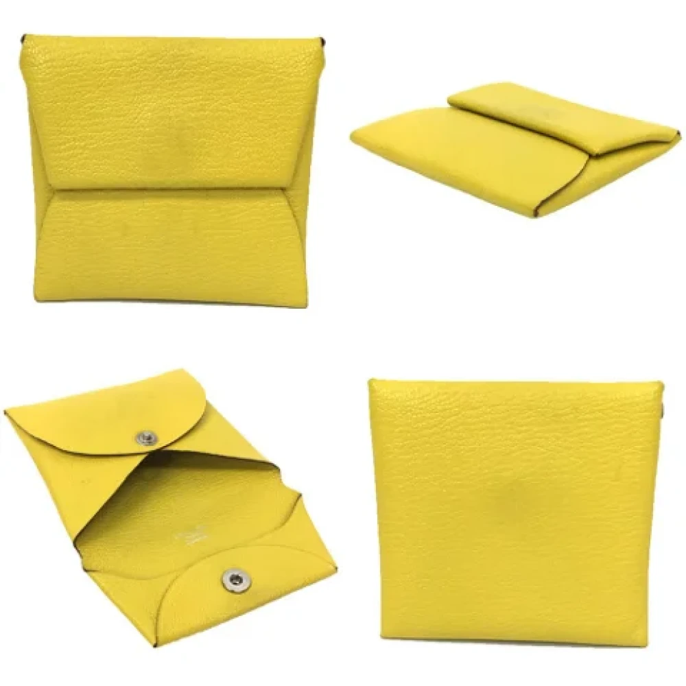 Hermès Vintage Pre-owned Leather wallets Yellow Dames