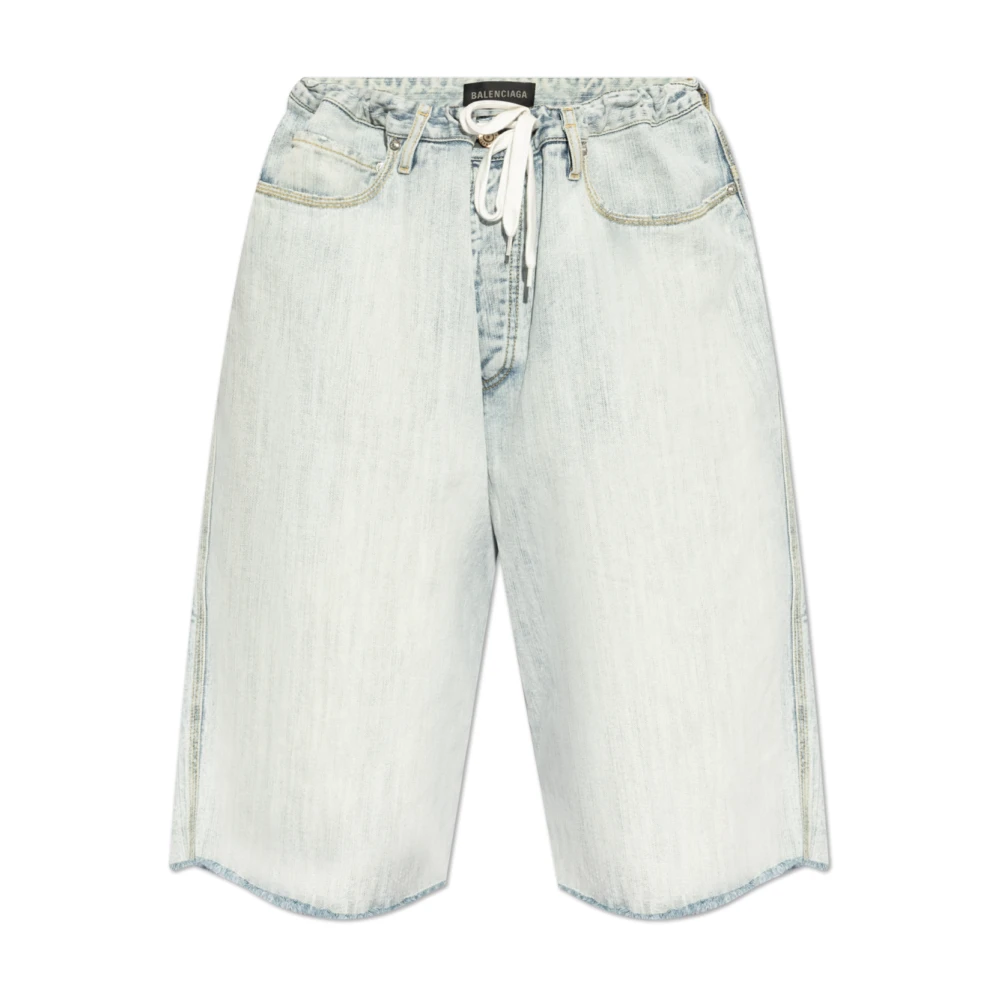 Balenciaga Denim Bermuda Shorts Blue Heren