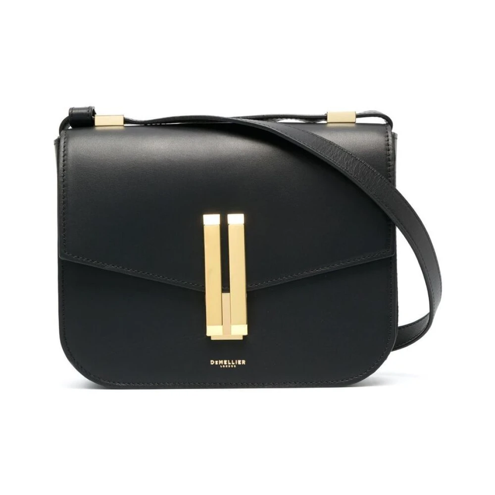 DeMellier Zwarte Kalfsleren Schoudertas Black Dames