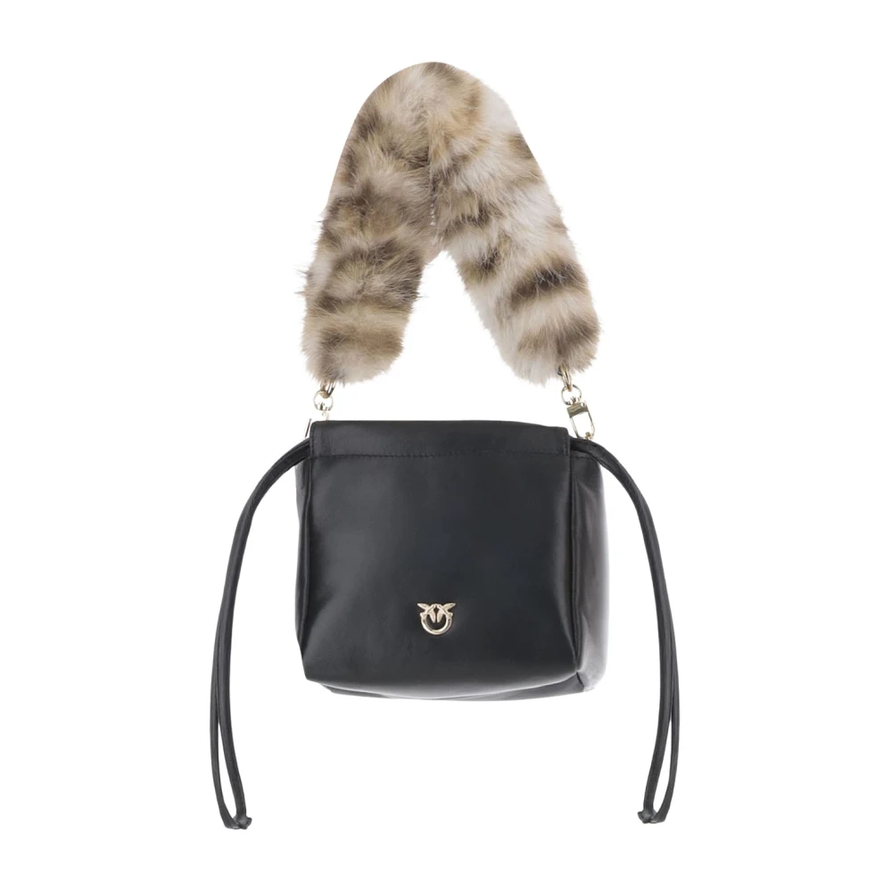 Pinko Donna Nero - Borsa A Secchiello In Pelle Con Coulisse - Bags - One Size - Immagine 3