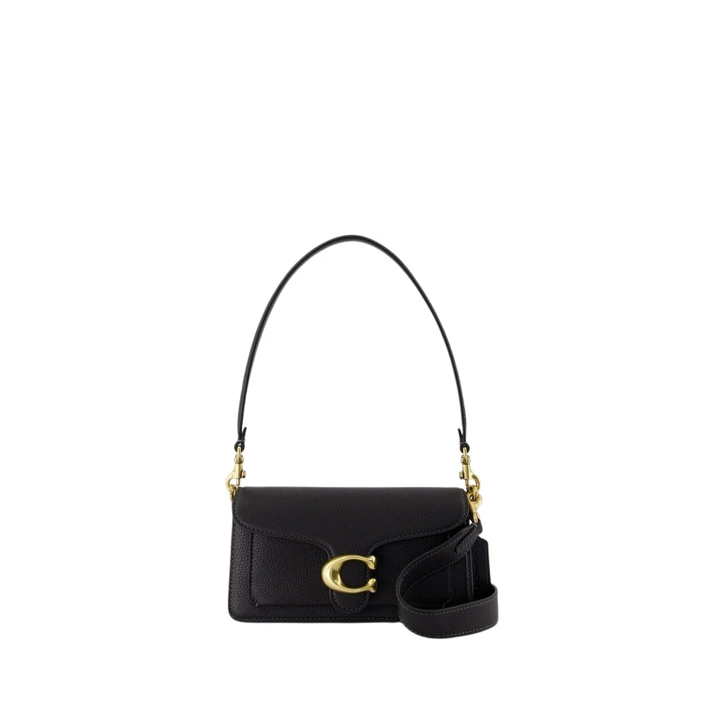 Coach Women's Black Leather Shoulder Bag With Top Handle - Shoulder Bags - One Size - Bags