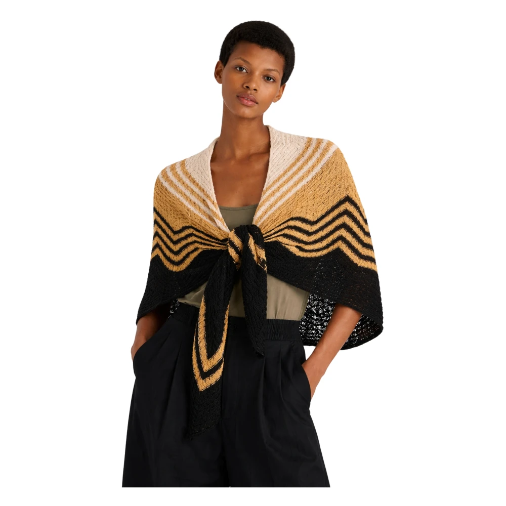 Akep Women's Multicolor Ponchos, One Size, Openwork Knit Shawl