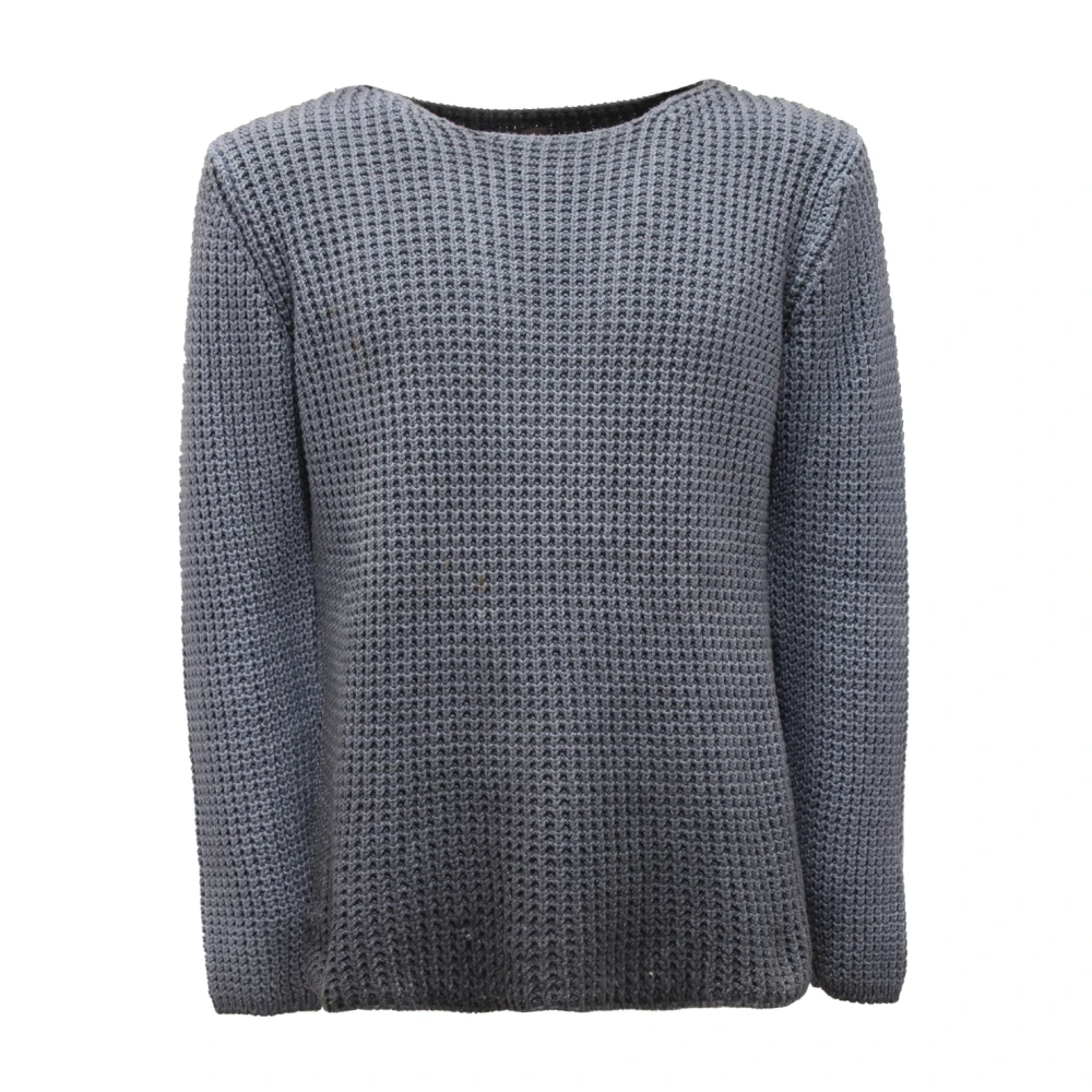 Eleventy Men's Gray Round-Neck Knitwear, L, Maglione Firstclass Cotton Jumper