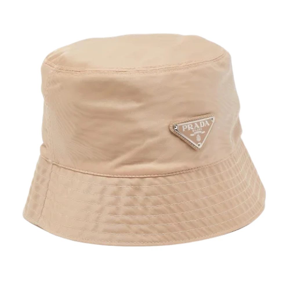 Prada Vintage Pre-owned Nylon hats Beige Dames