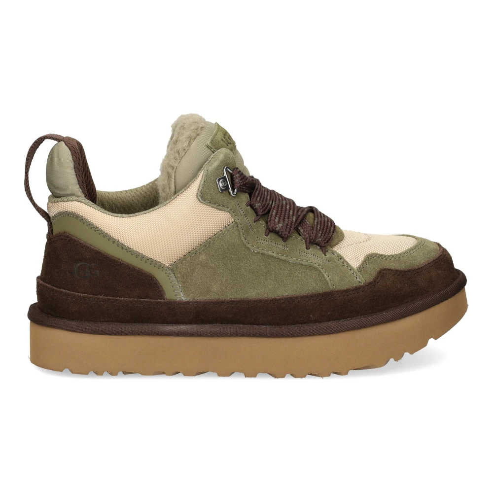 Ugg Men's Green Sneakers, 7 Uk, Trainers With Nylon And Suede