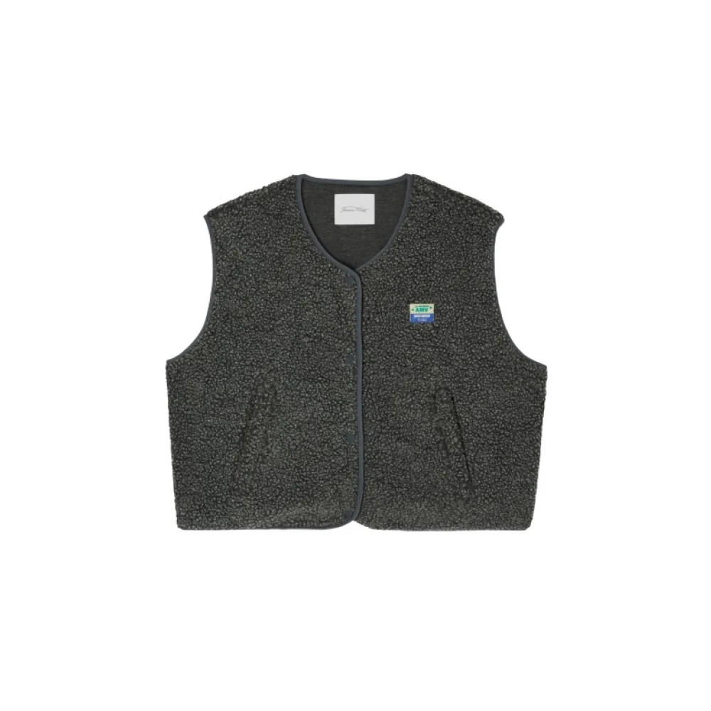 American vintage Grijze Vest hok16bh23 Gray Dames