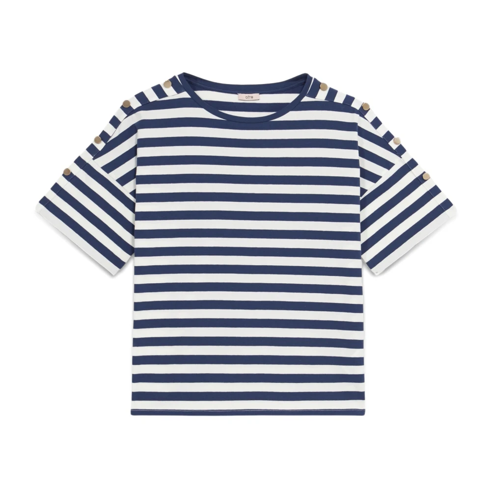 Oltre Gestreept katoenmix T-shirt Multicolor Dames