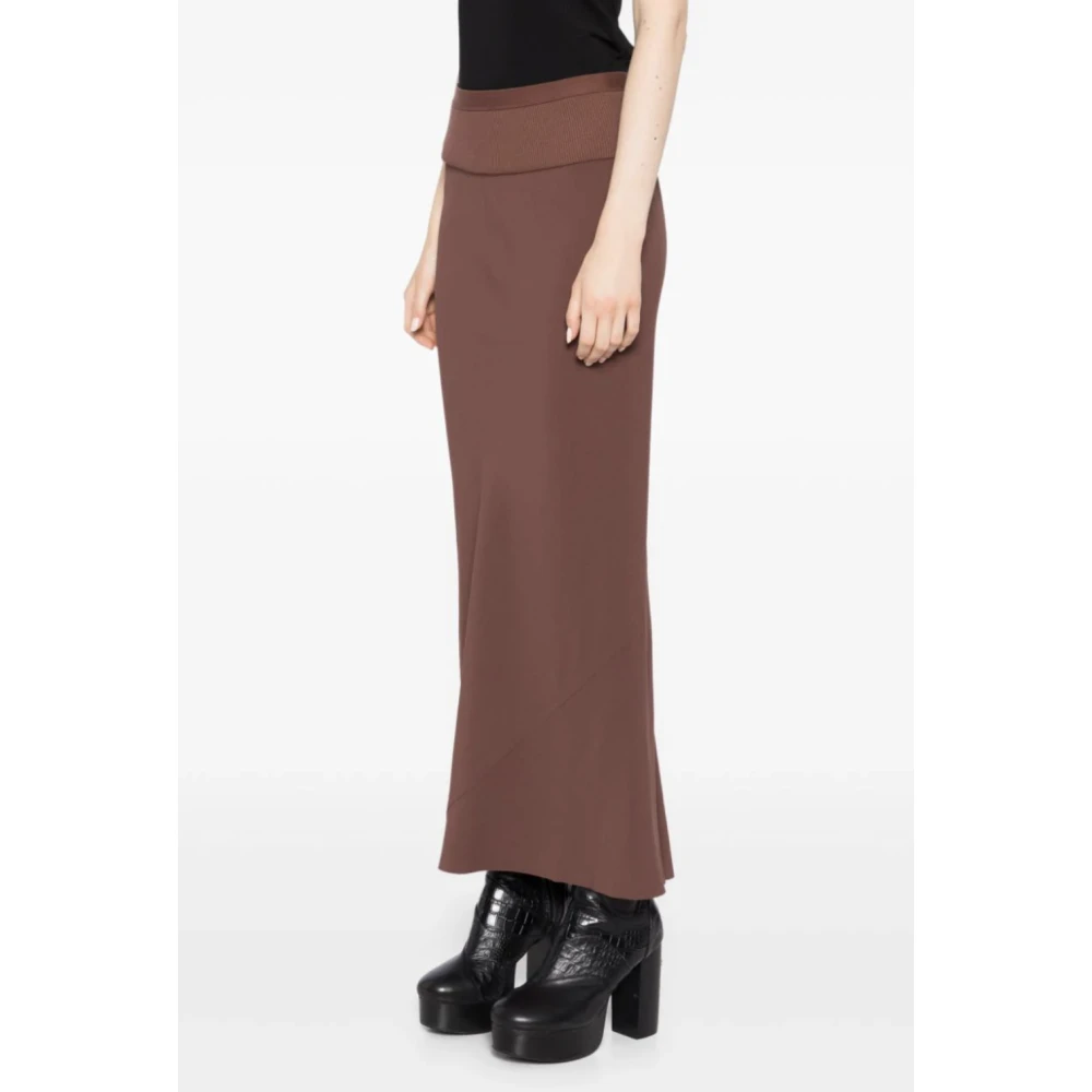 Rick Owens Bias Rok met Keel Detail Brown Dames