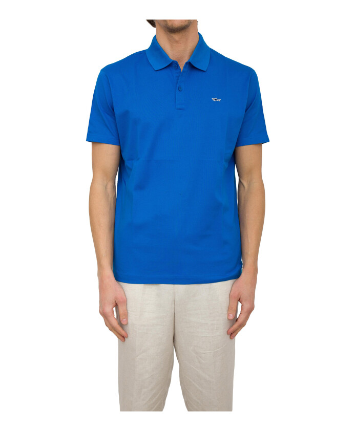 polo-en-coton-bleu