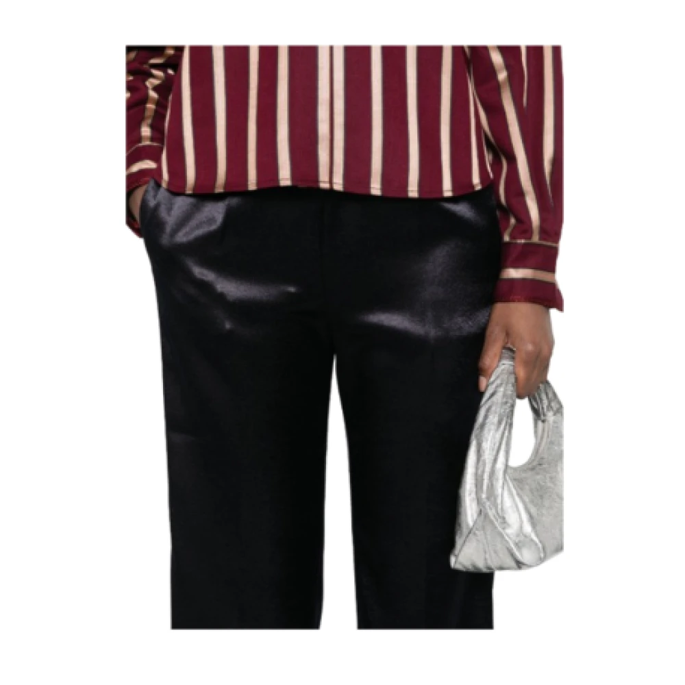Forte Satijnen Afwerking Elastische Taillebroek Blue Dames