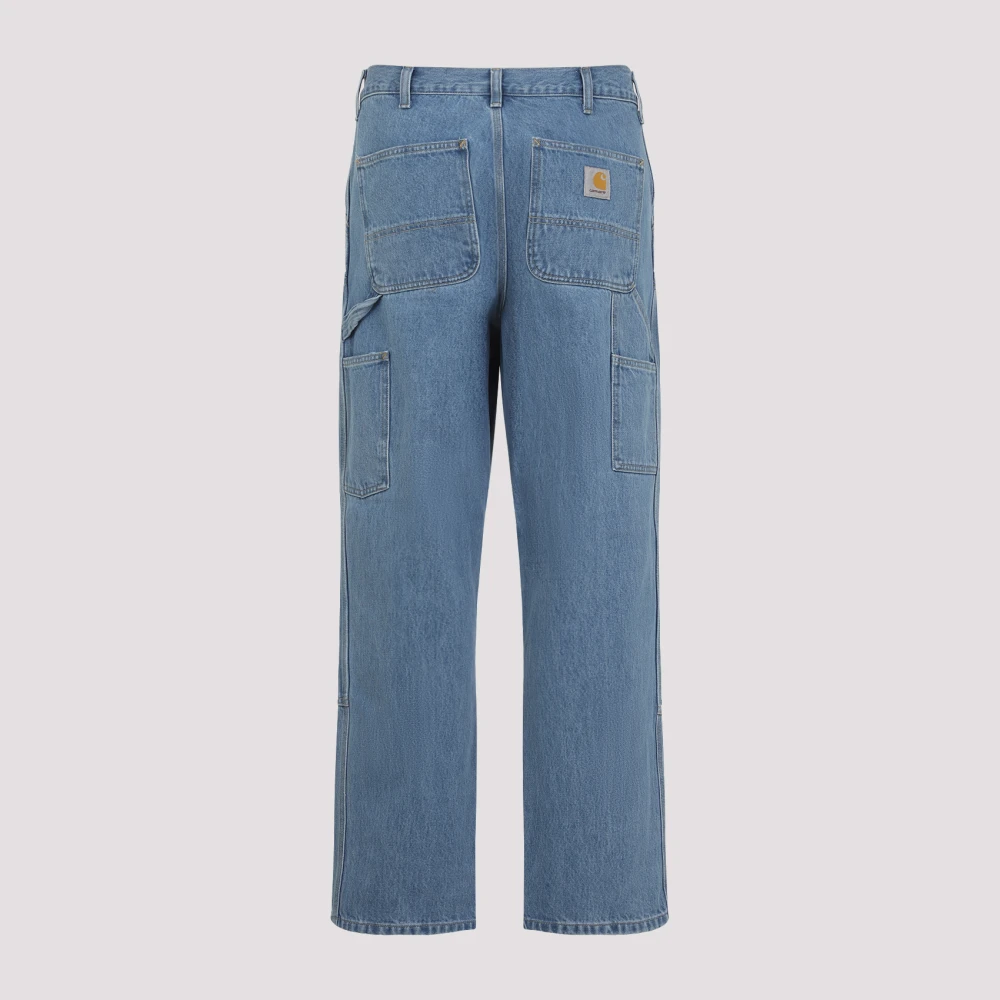 Carhartt WIP Blauwe Katoenen Broek Moderne Pasvorm Blue Heren