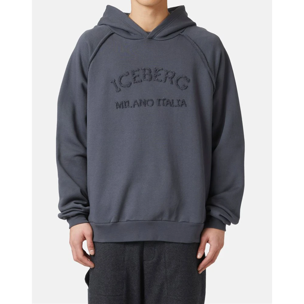 Iceberg Sweatshirt met capuchon en logo Gray Heren