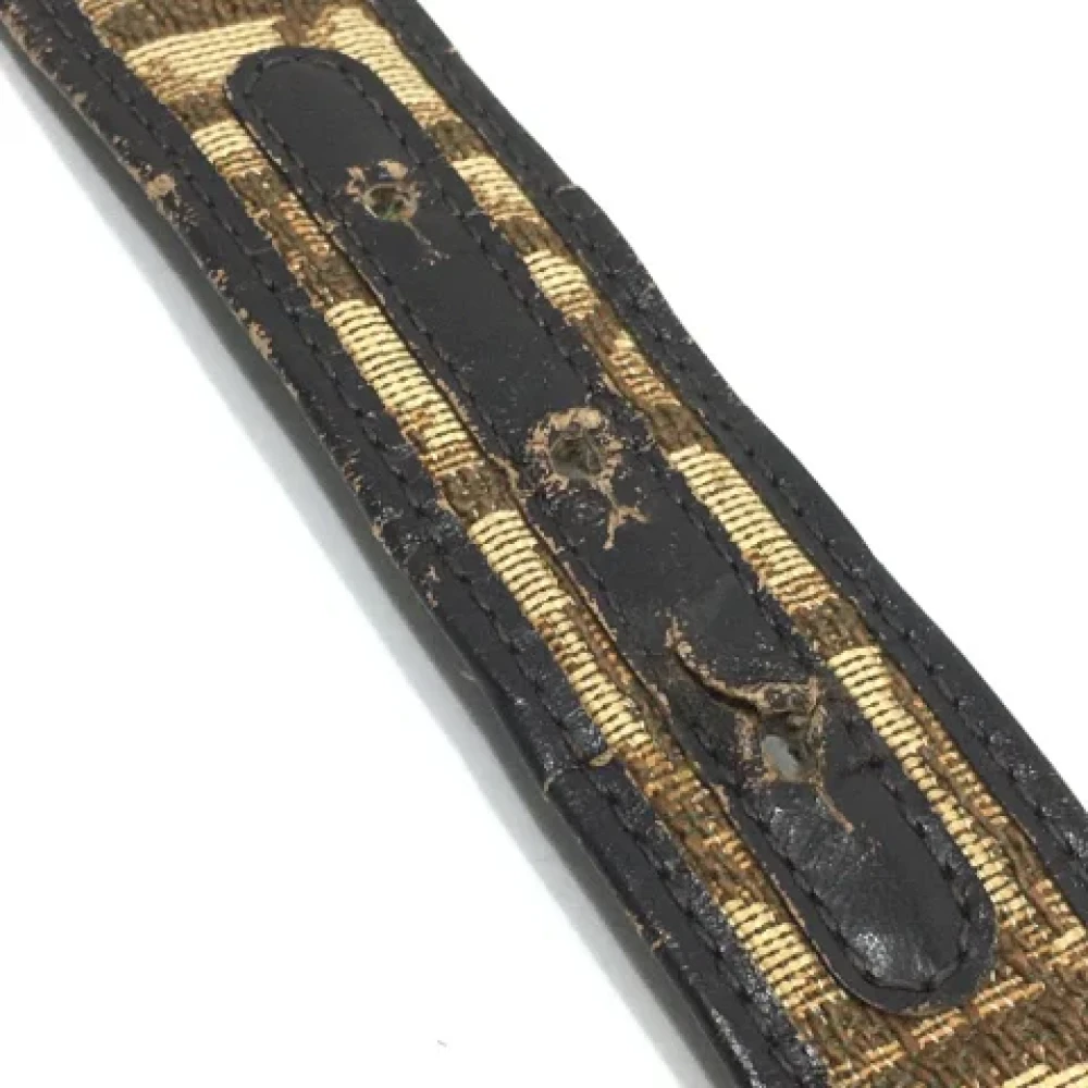 Dior Vintage Pre-owned Leather belts Beige Dames