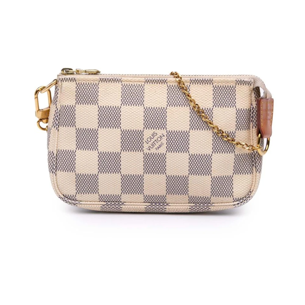 Louis Vuitton Vintage Women's White Pre-Owned Chain Handle Pouch