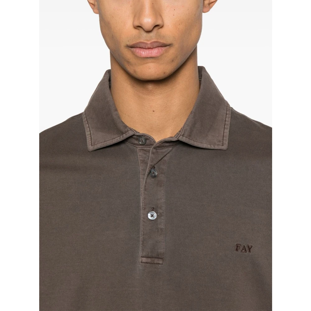 Fay Bruine T-shirt & Polo Combo Brown Heren