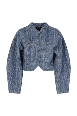 Rund Ärm Jeansjacka