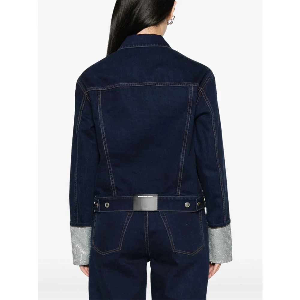 alexander wang Denimjack met kristalversiering Blue Dames