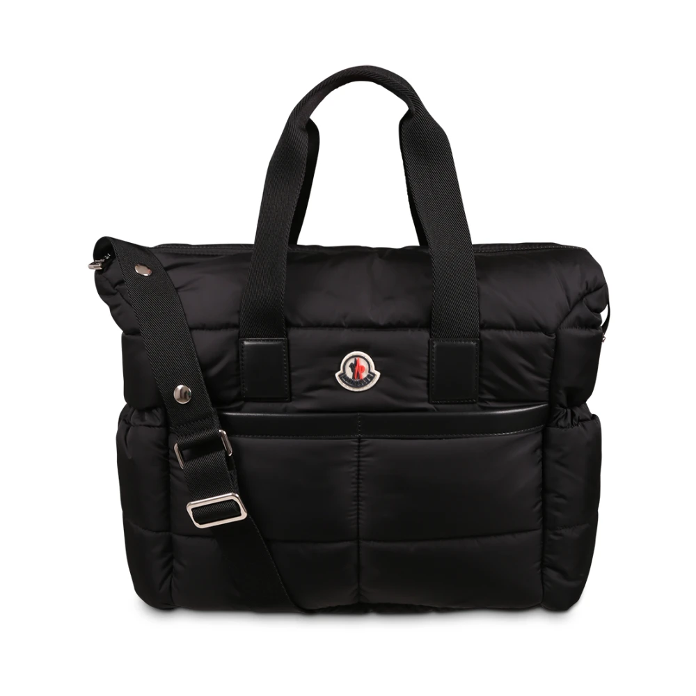 Moncler Gewatteerde Zwarte Verzorgingstas met Leren Details Black Unisex