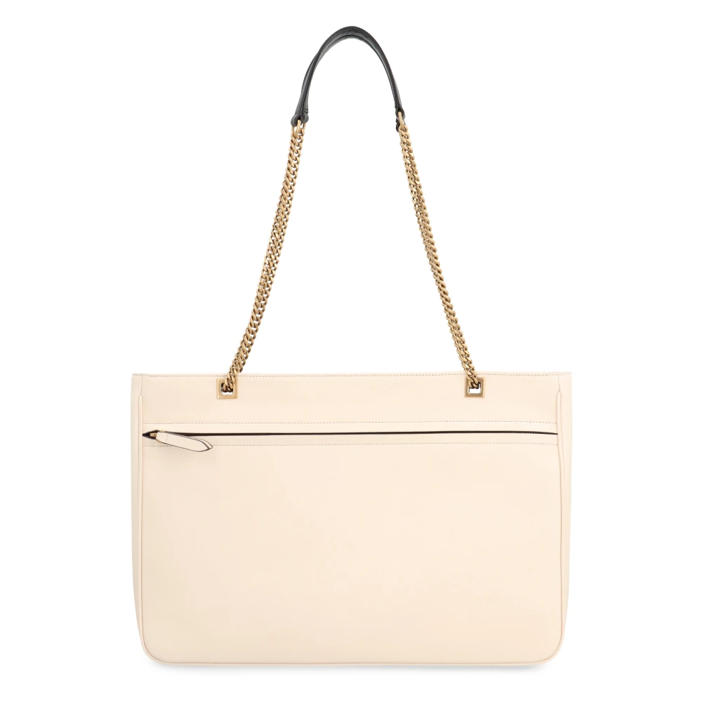 Valentino Superstar Leren Tote met Kettinghandvatten Brown Dames