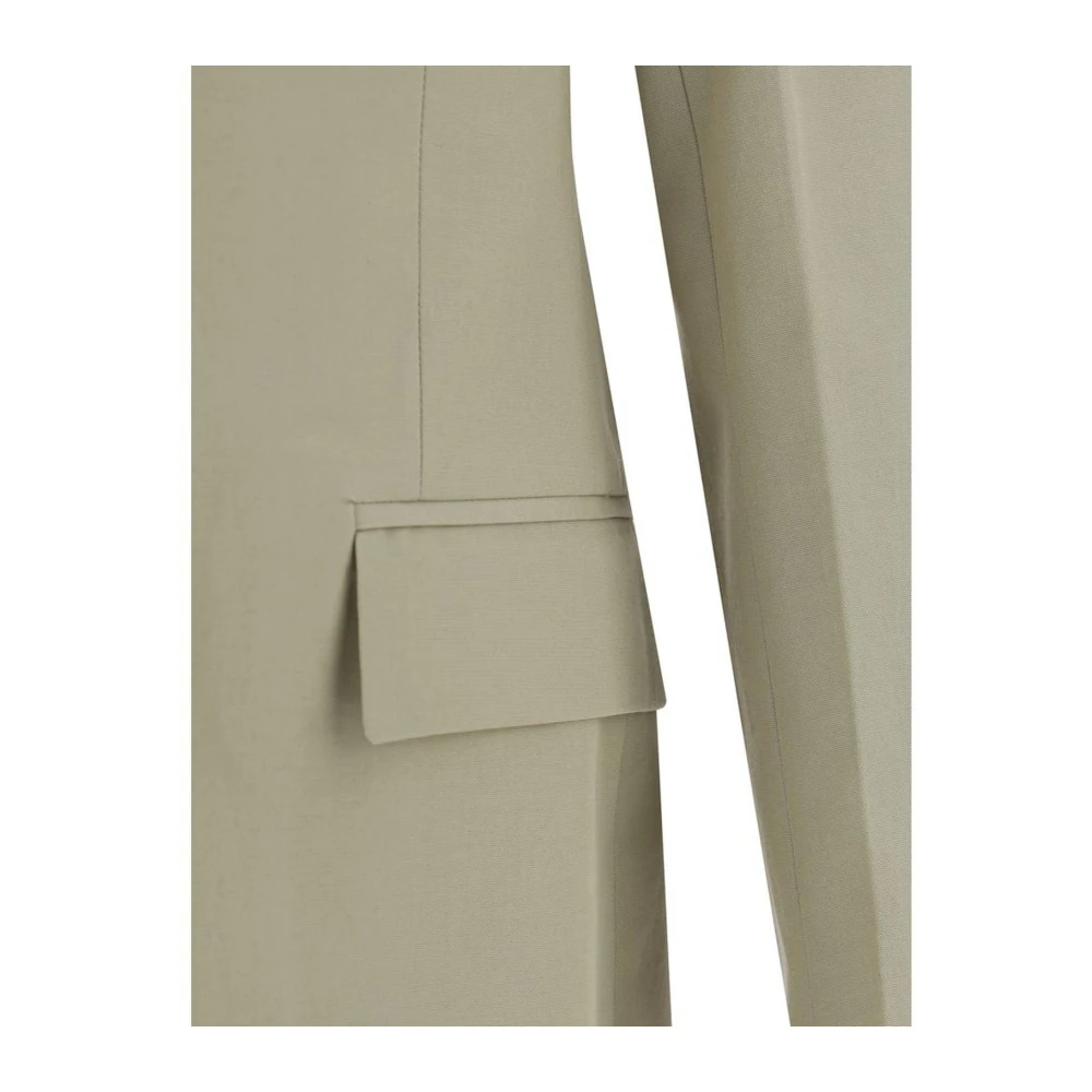 Salvatore Ferragamo Dubbelrijige katoenen blazerjas met klassieke revers Beige Heren