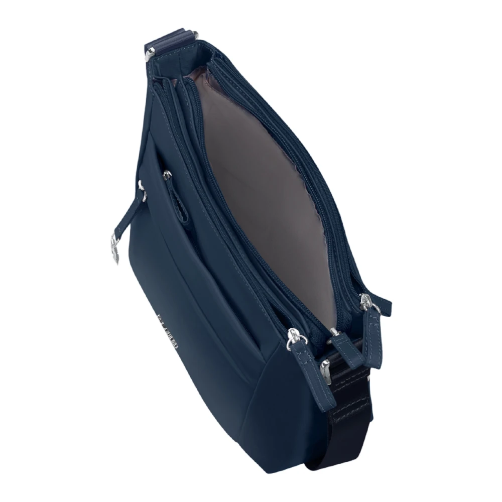 Samsonite Blauwe Nylon Schoudertas met Compartimenten Blue Dames