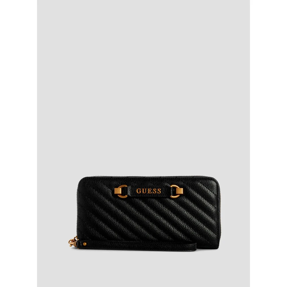 Guess Sela Kleine Ritsportemonnee Zwart Black Dames