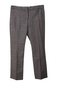Alexander McQueen Checked Pants in Black and White Virgin Wool