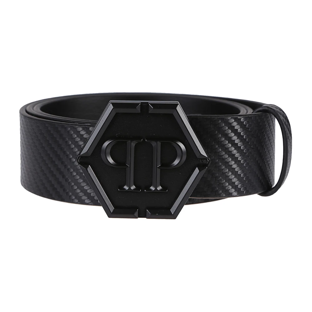 Philipp Plein Koolstof Hexagon Riem Black Heren
