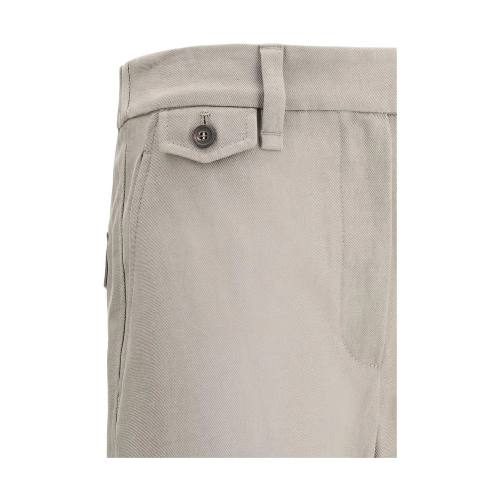 BRUNELLO CUCINELLI Beige Cropped Culottes Solide Broek Gray Dames