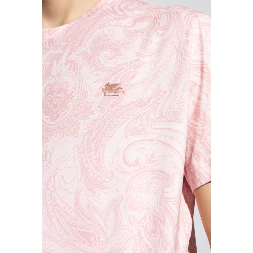 ETRO T-shirt met patroon en logo Pink Heren