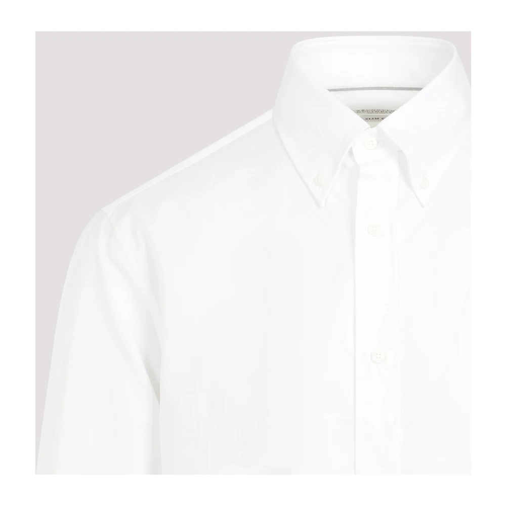 BRUNELLO CUCINELLI Katoenen overhemd in wit White Heren