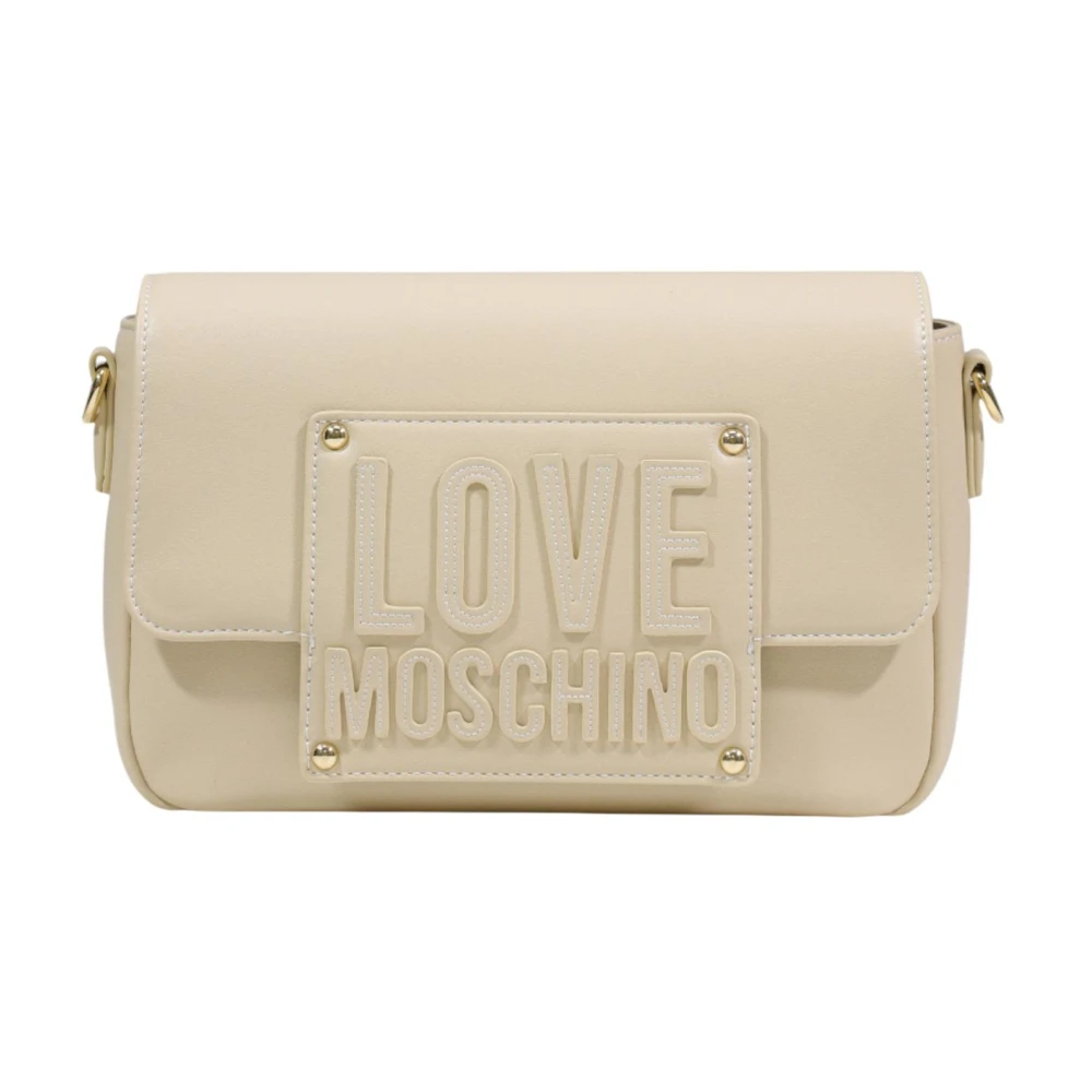 Love Moschino Vrouw Beige Tassen Dames, One Size, Quilted Crossbody Bag