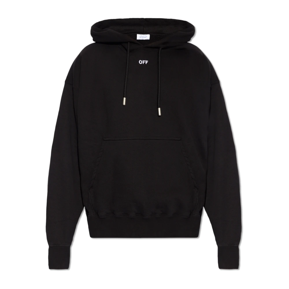 Off White Hoodie with logo Black Heren