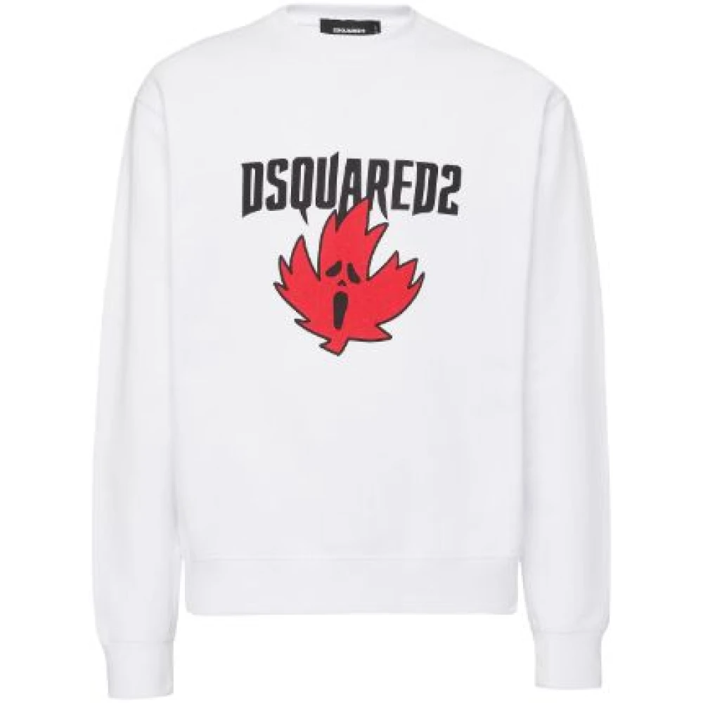 Dsquared2 Logo Print Sweatshirt White Heren