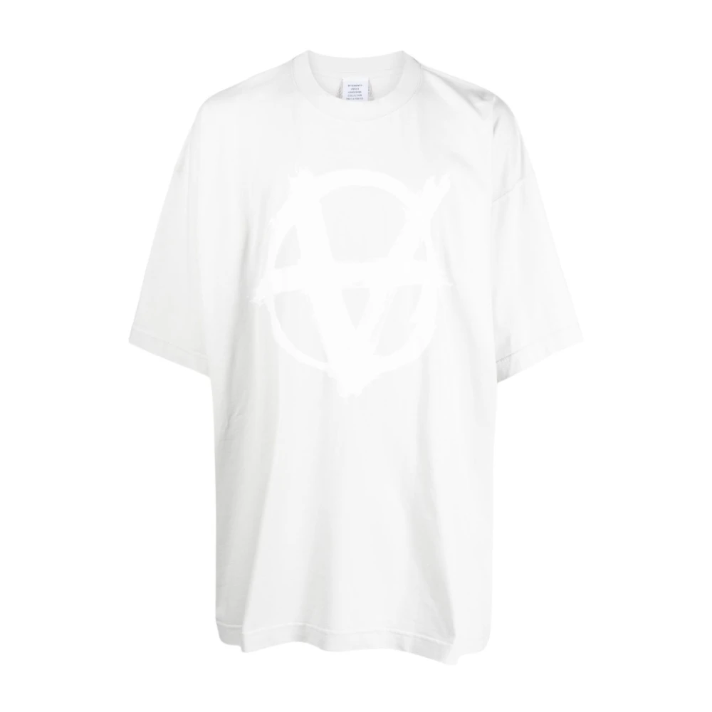 Vetements Witte Katoenen T-shirt met Logo Print White Heren