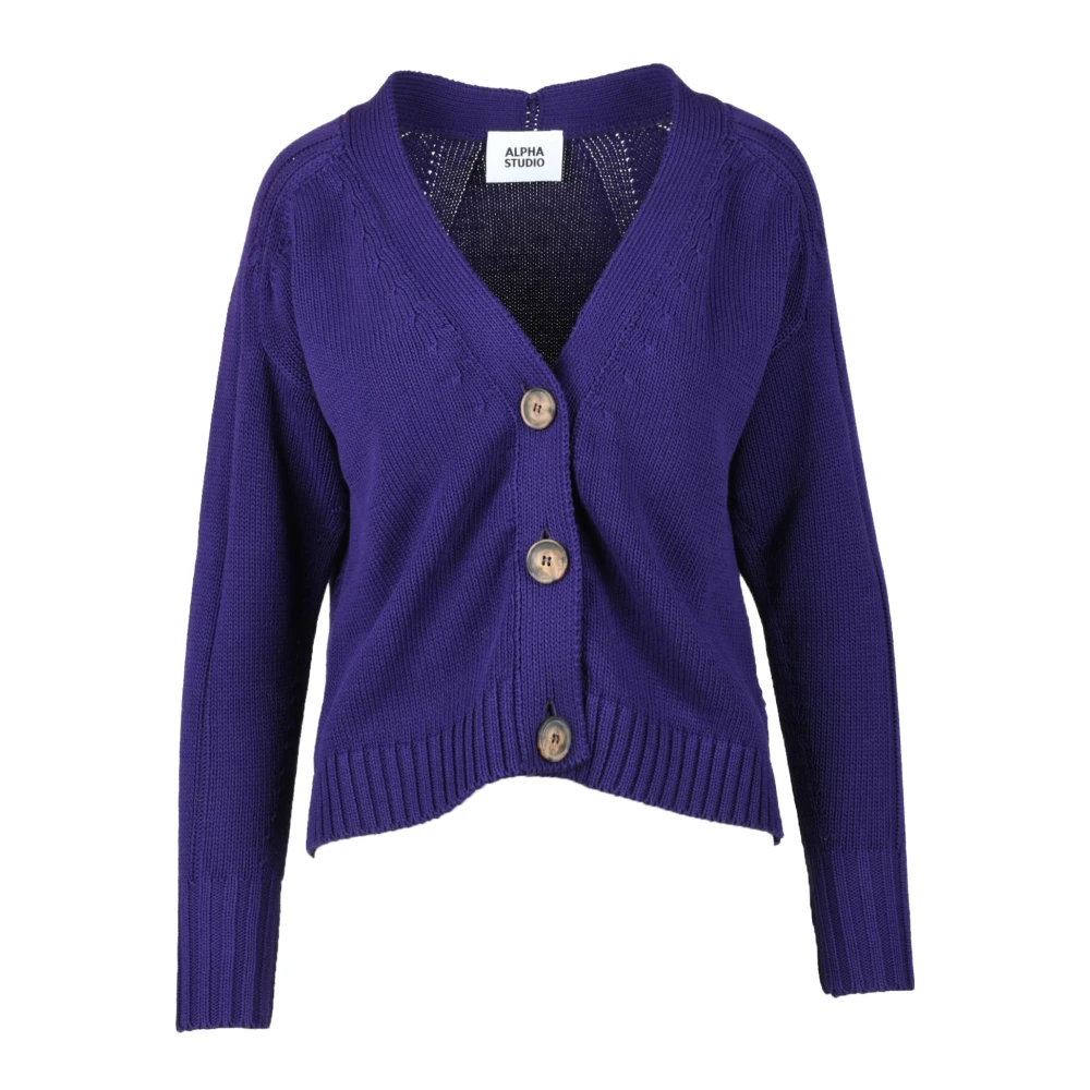 Alpha Studio Katoenen Vest Purple Dames