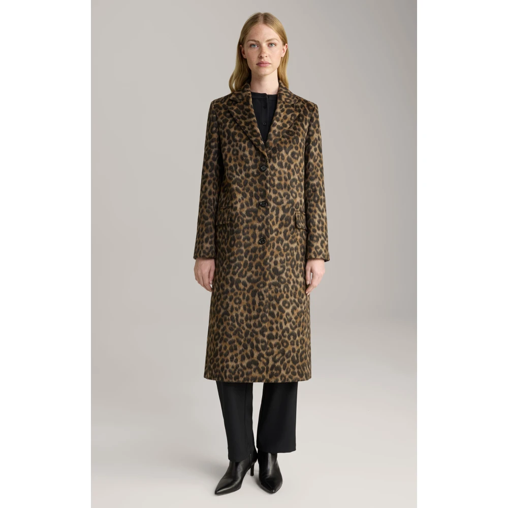 Joop! Luipaardprint Klassieke Stijl Jas Brown Dames