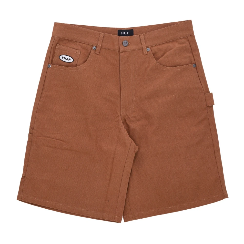 HUF Korte rubberen werkmansbroek Brown Heren