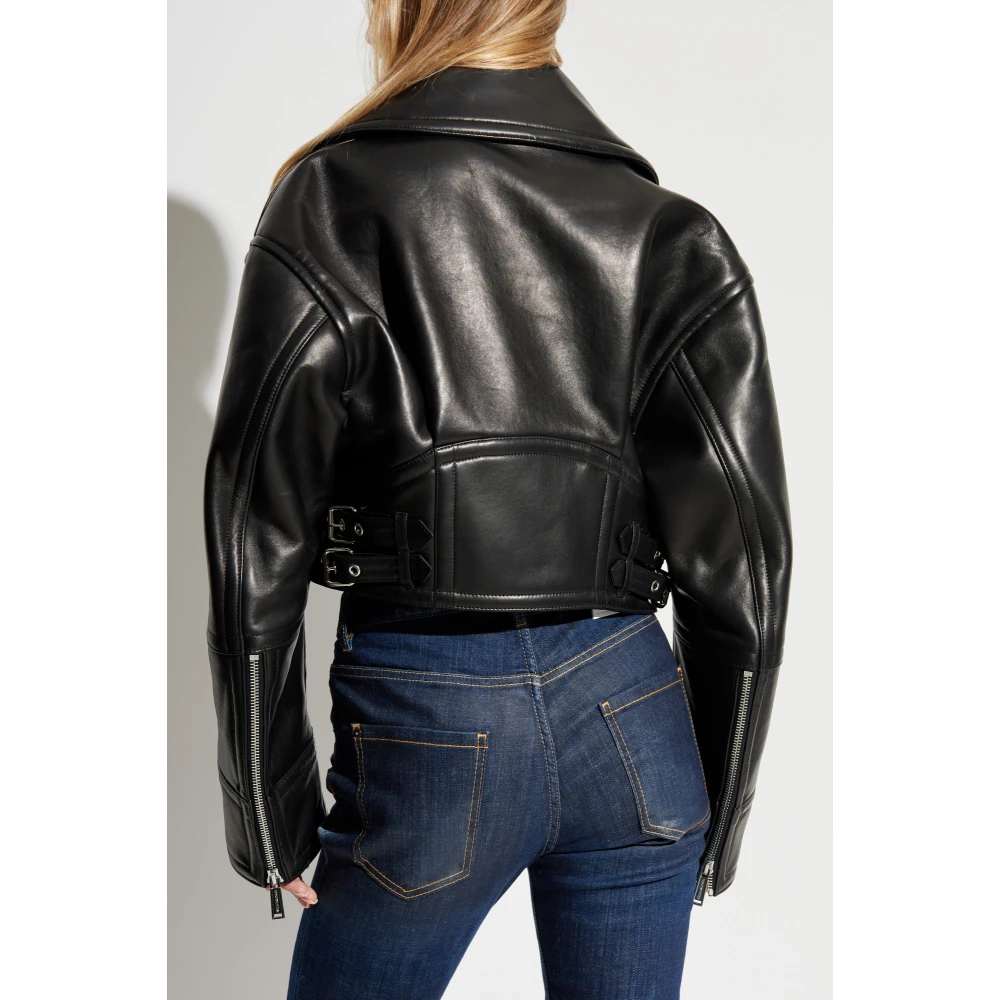 Dsquared2 Leren jas Black Dames