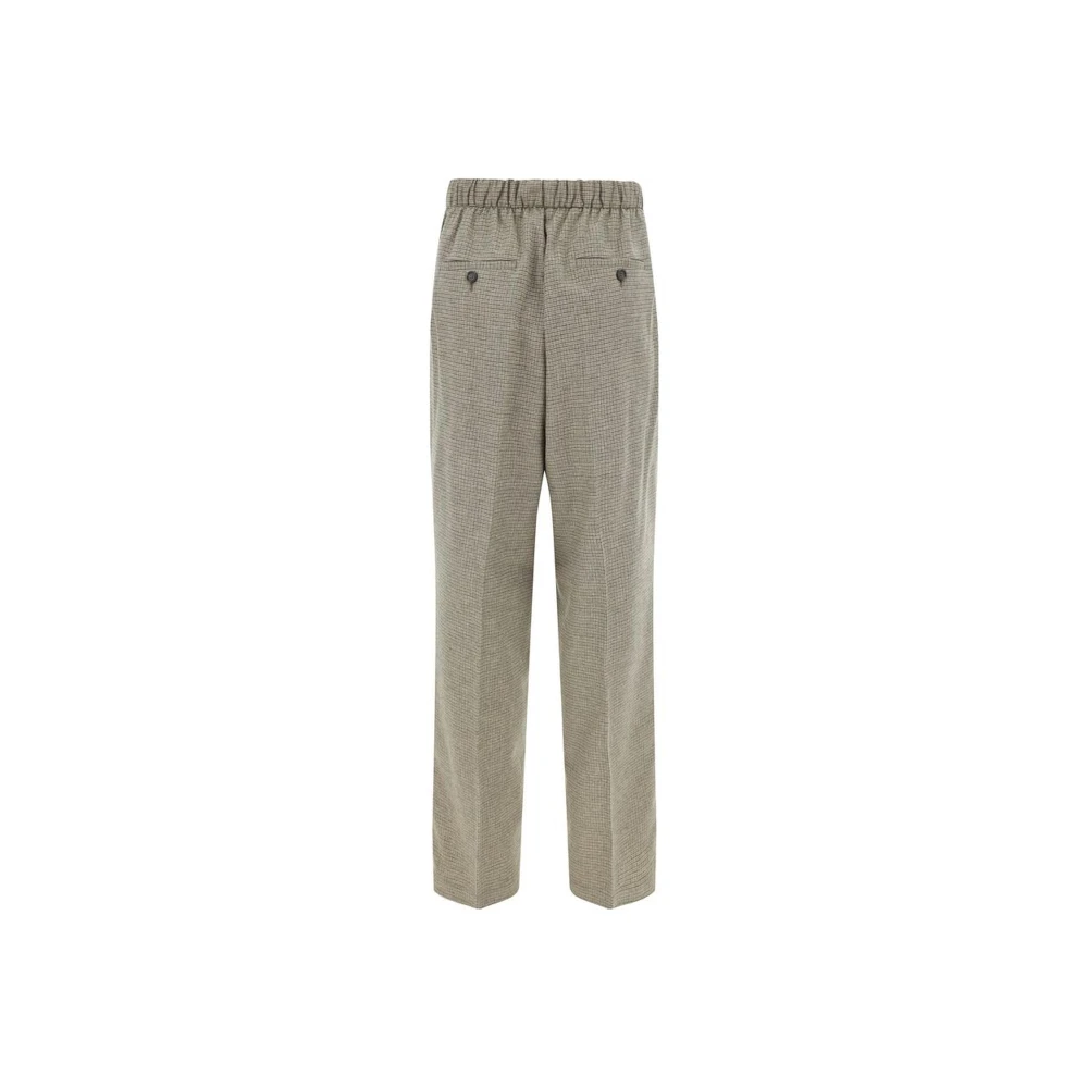 pinko Geruite Patroon Wollen Broek met Koord Green Dames